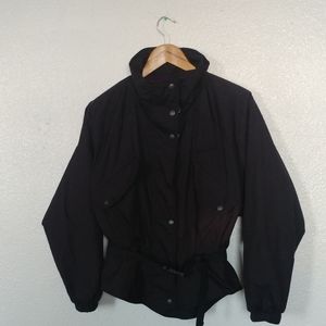 Perfect Vintage 80s Ski Jacket w Belt Fleece Lined